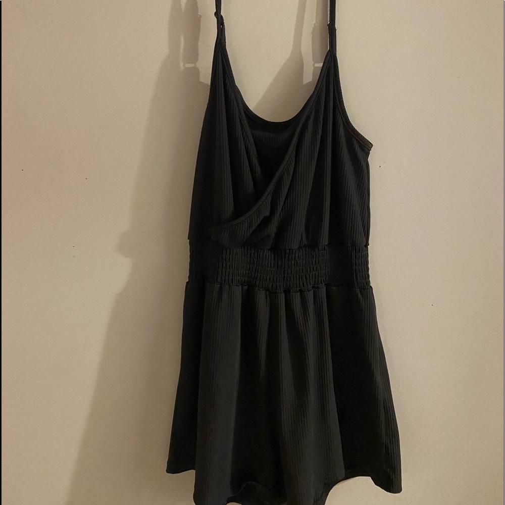 navy blue shein size medium low cut romper